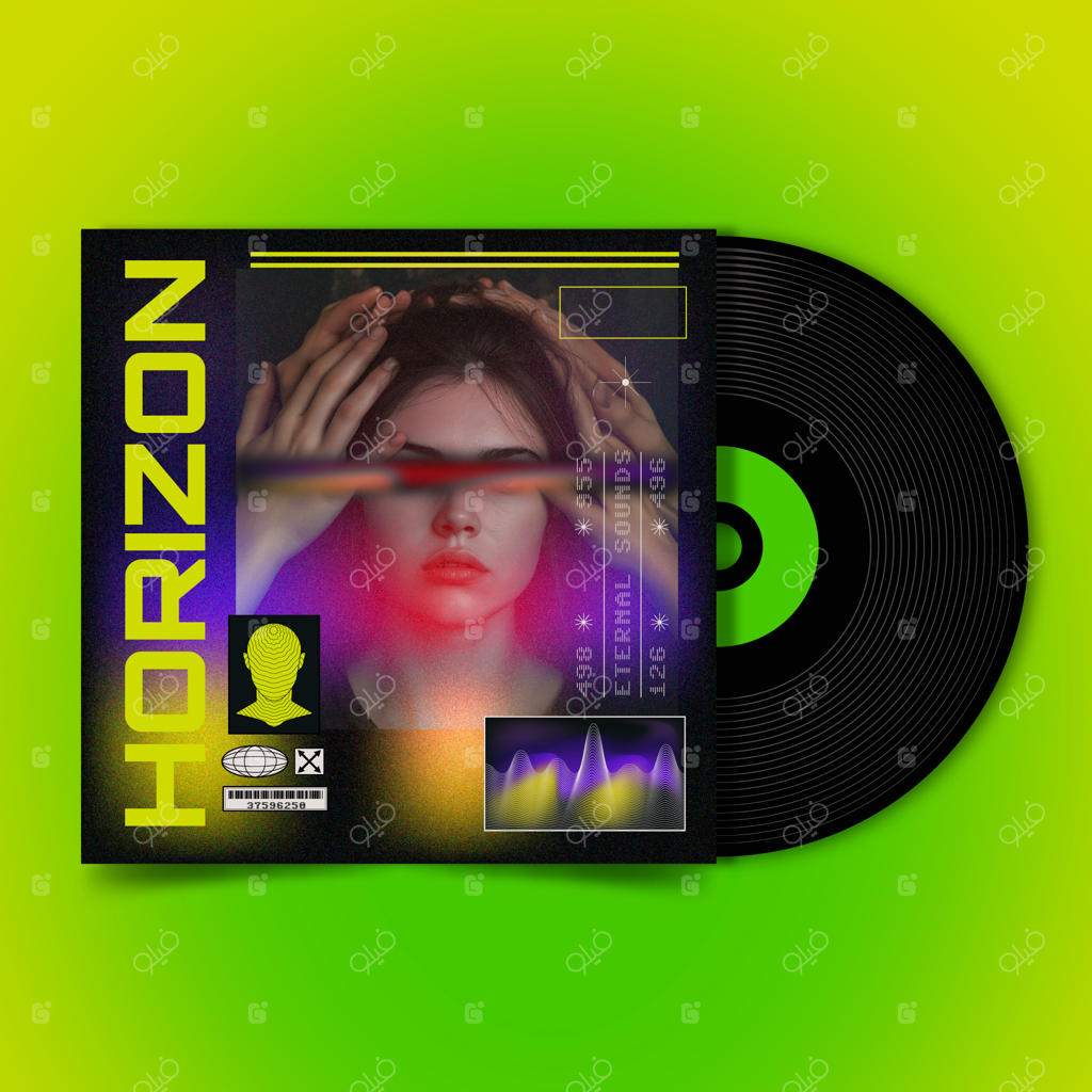 قالب کاور آلبوم آینده‌نگر با طراحی گرادیانتی