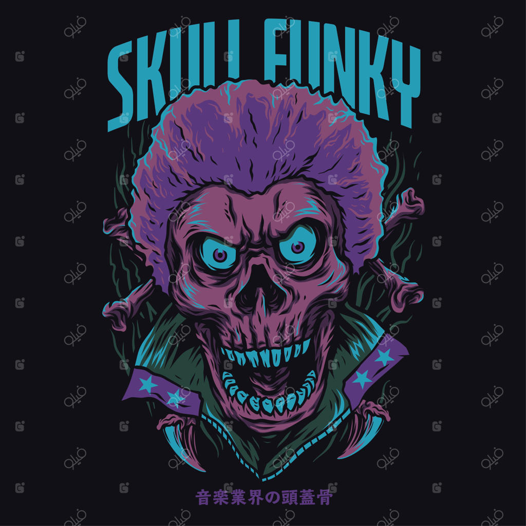 تصویر بامزه و فانتزی جمجمه کارتونی