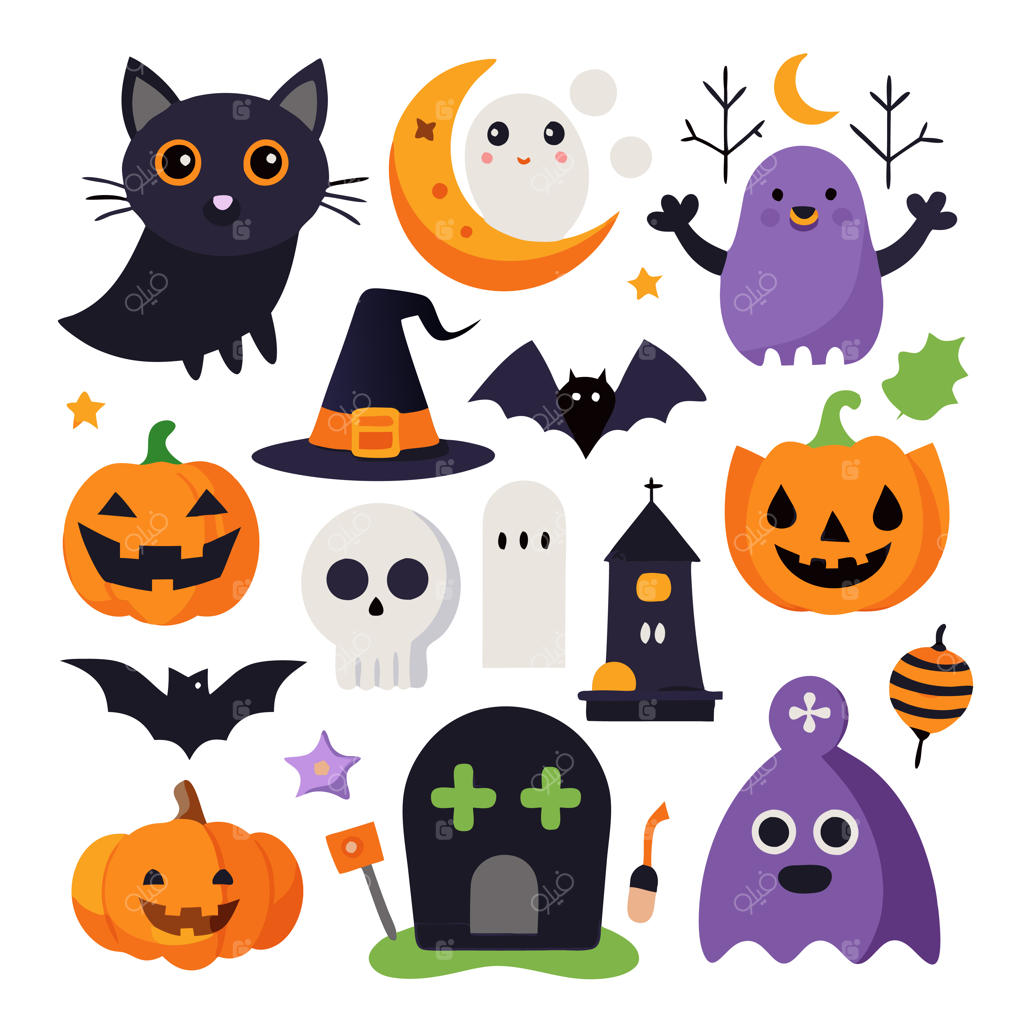 مجموعه المان‌های هالووین با طراحی دستی