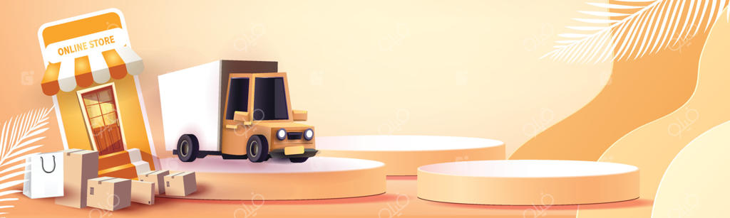 خرید آنلاین با موبایل و پس‌زمینه هنری مدرن: جعبه‌های هدیه وکتوری.