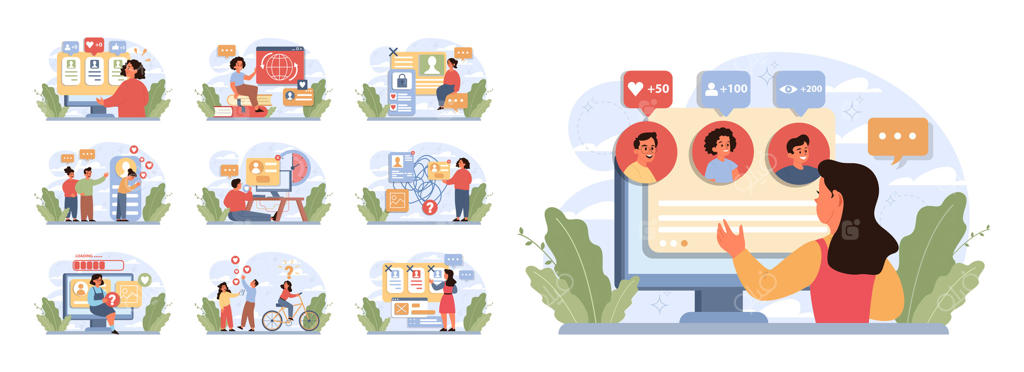 مجموعه کودکان در شبکه‌های اجتماعی؛ گشت‌وگذار کودک در فضای مجازی با موبایل یا لپ‌تاپ