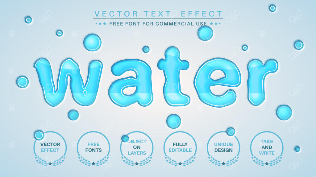 افکت متن طرح آب