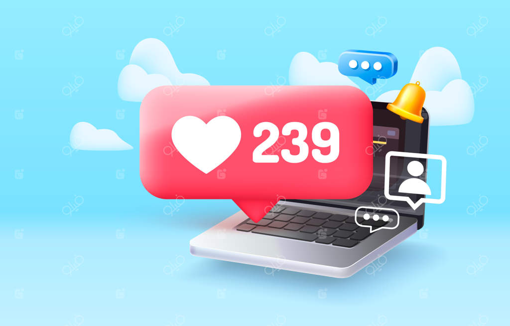 من از این یکی خوشم می‌آید، ارتباط در شبکه‌های اجتماعی. تصویر وکتور