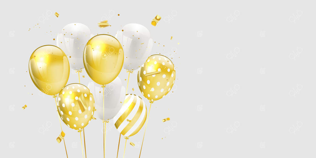 بادکنک‌های طلایی و سفید