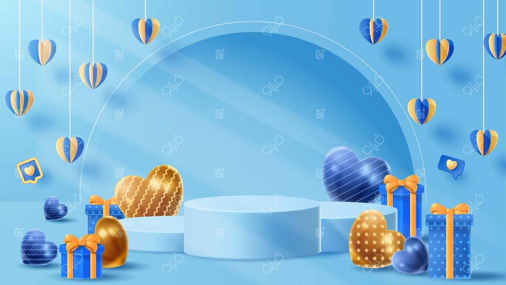 پس‌زمینه تزیین جایگاه نمایش تابستانی با تزیینات ساحلی - وکتور سه‌بعدی