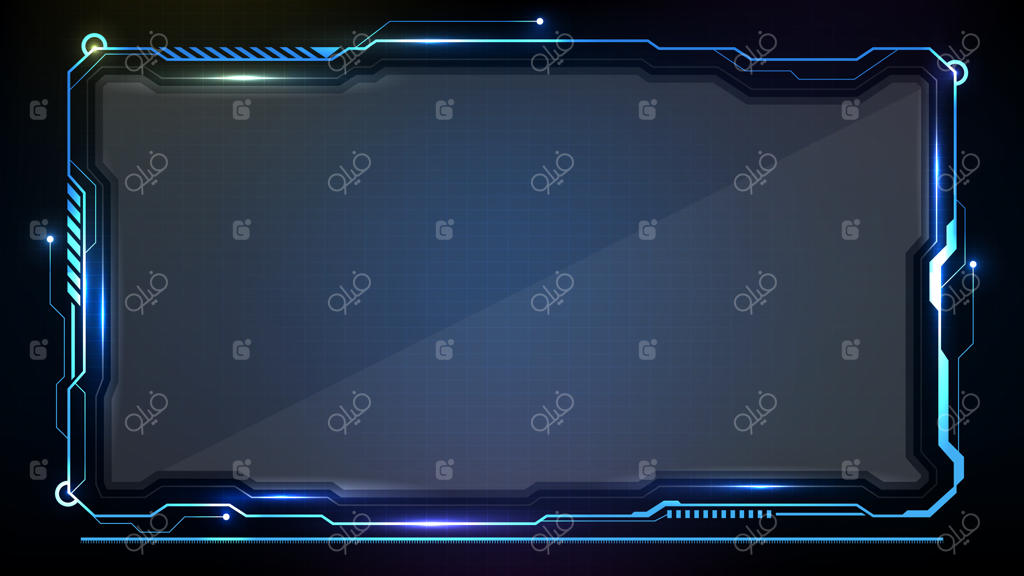 پس‌زمینه انتزاعی آینده‌نگر: قاب فناوری متحرک آبی، رابط کاربری علمی تخیلی