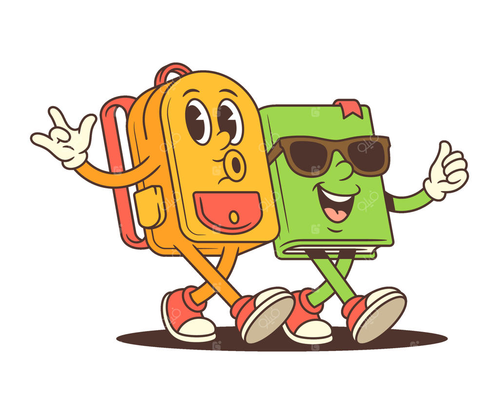 کوله‌پشتی و کتاب: تصویر شادی از دوستی و همدلی