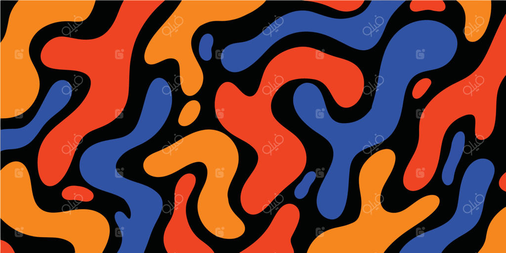 طراحی پس‌زمینه‌ی انتزاعی و روان برای پوستر، کاغذ دیواری و الگو. مجموعه‌ای از طرح‌های مایع‌شکل