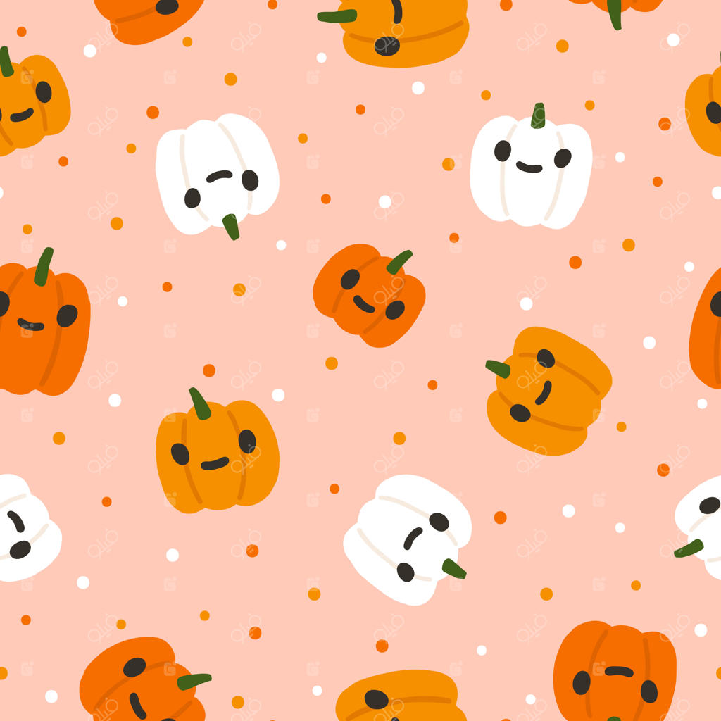 پترن بی‌وقفه کدو تنبل فانوسی هالووین