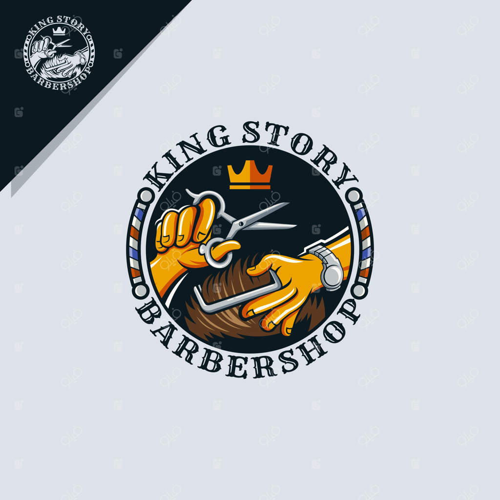 تصویر آرایشگاه و تاج برای طراحی لوگو یا آیکون