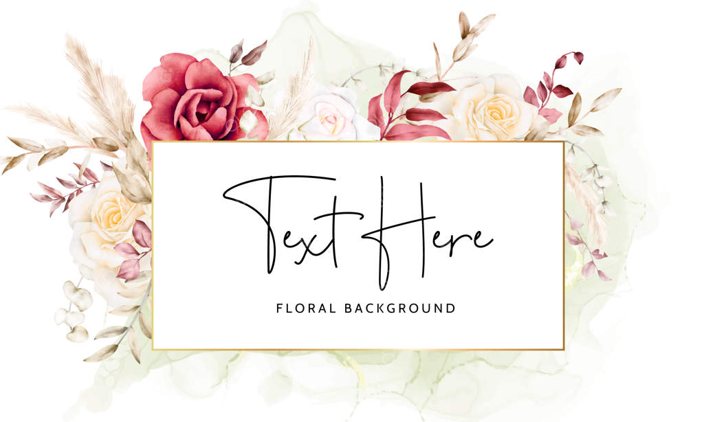 پس‌زمینه گل‌های آبرنگی بوهو وینتیج با گل و پَمپاس