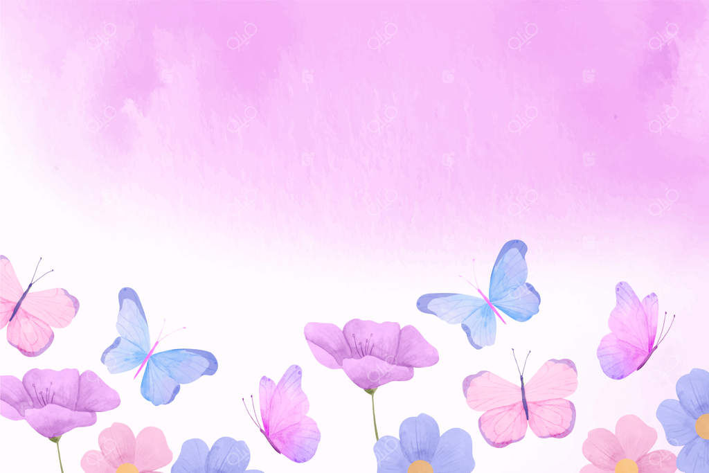 پس‌زمینه پروانه رنگارنگ با آبرنگ