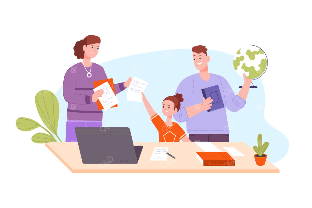 کمک پدر و مادر به فرزند در انجام تکالیف و آموزش در خانه