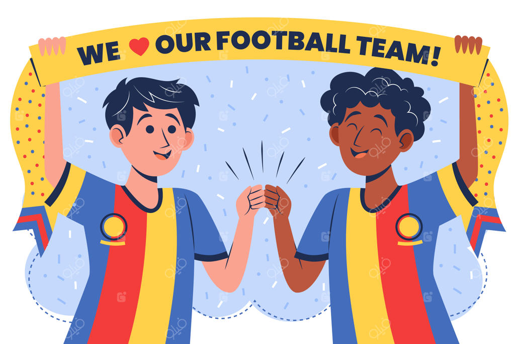 تصویرسازی دستی هواداران فوتبال