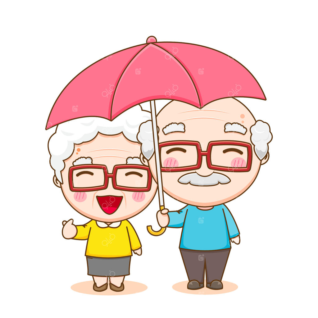 شخصیت کارتونی زوج پدربزرگ و مادربزرگ بامزه