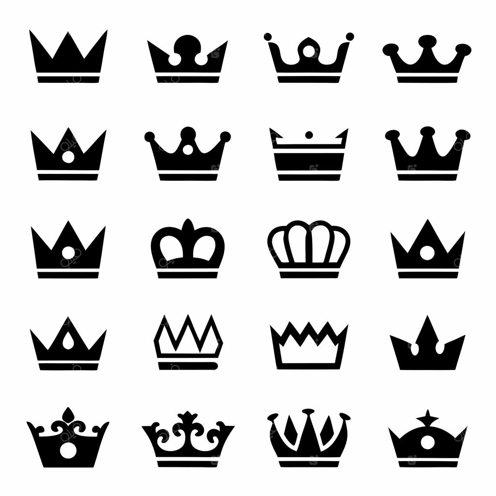 مجموعه تاج‌های سیاه و سفید