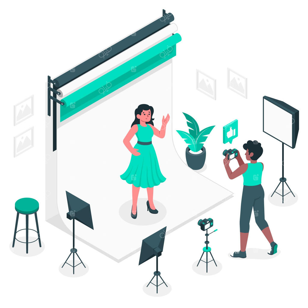 تصویرسازی ایده عکاسی در استودیو