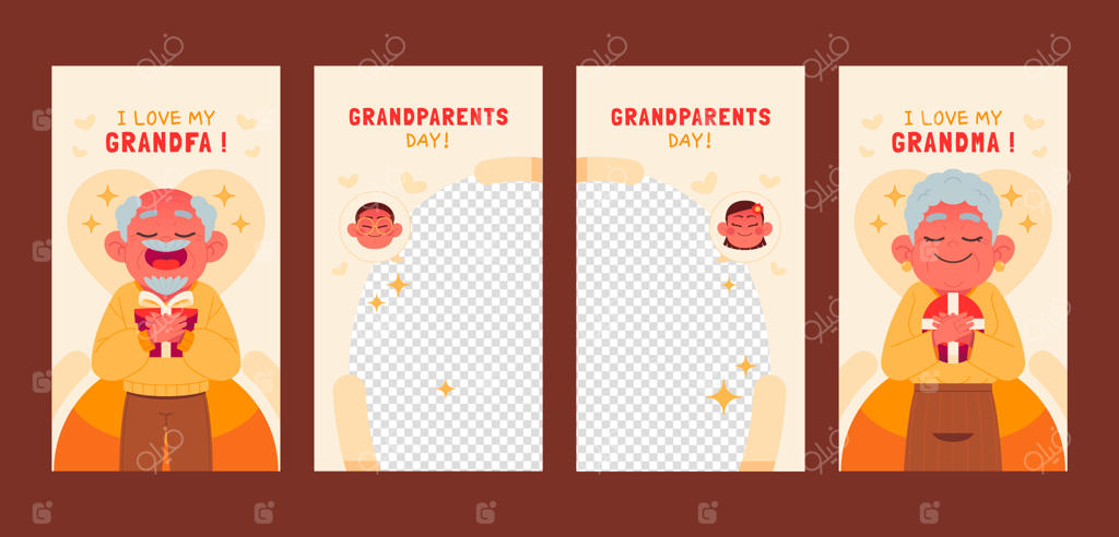 طراحی قالب استوری اینستاگرام روز پدربزرگ و مادربزرگ