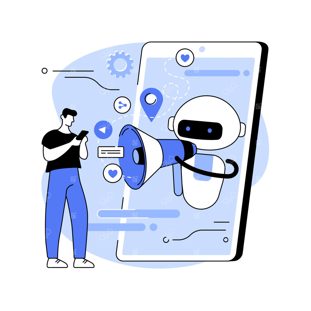 هوش مصنوعی در رسانه‌های اجتماعی - تصویرسازی مفهومی شماتیک