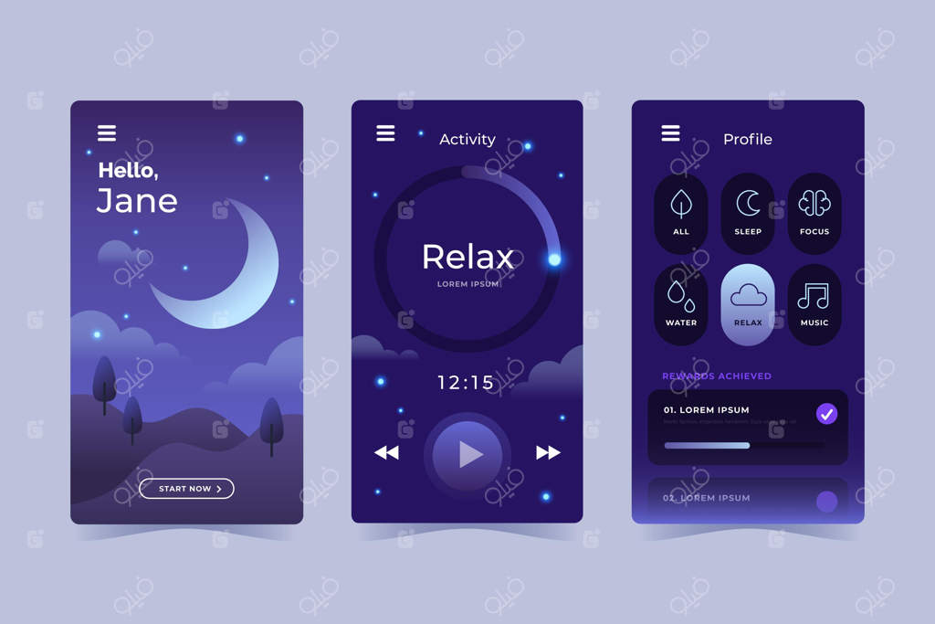 مجموعه اپلیکیشن‌های مدیتیشن با طراحی فلت