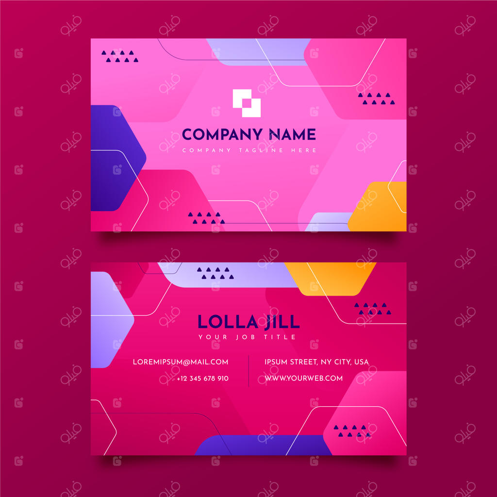 قالب کارت ویزیت افقی با طراحی انتزاعی و گرادینت