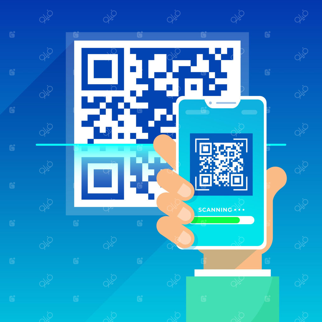 گوشی هوشمند در حال اسکن کد QR
