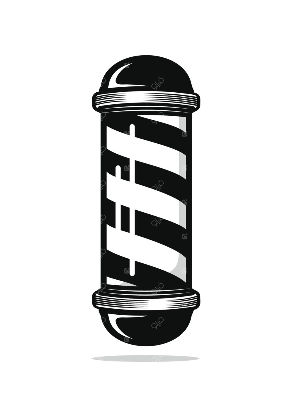 نماد چرخان آرایشگاه در پس‌زمینه سفید