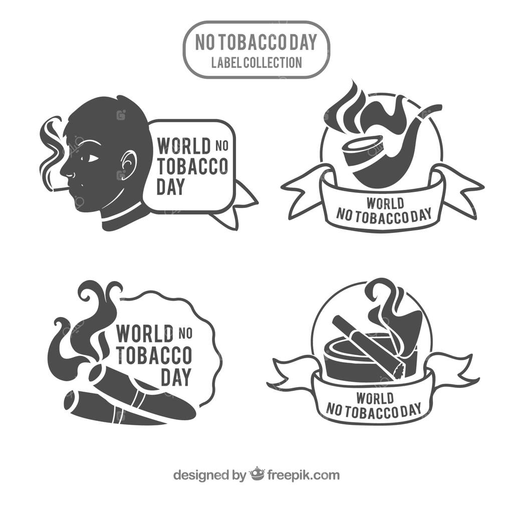 مجموعه‌ای از برچسب‌های قدیمی ضد سیگار کشیدن