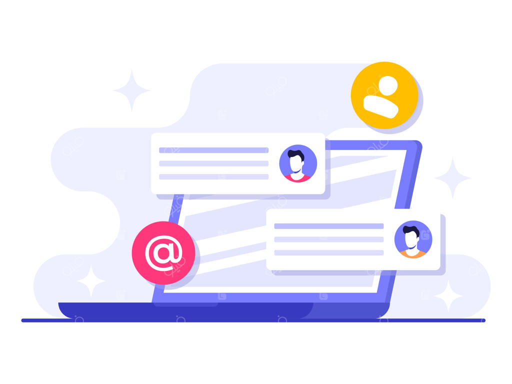 وکتور تصویرسازی فلت بازاریابی ایمیلی، استراتژی تجاری و تبلیغات خبرنامه