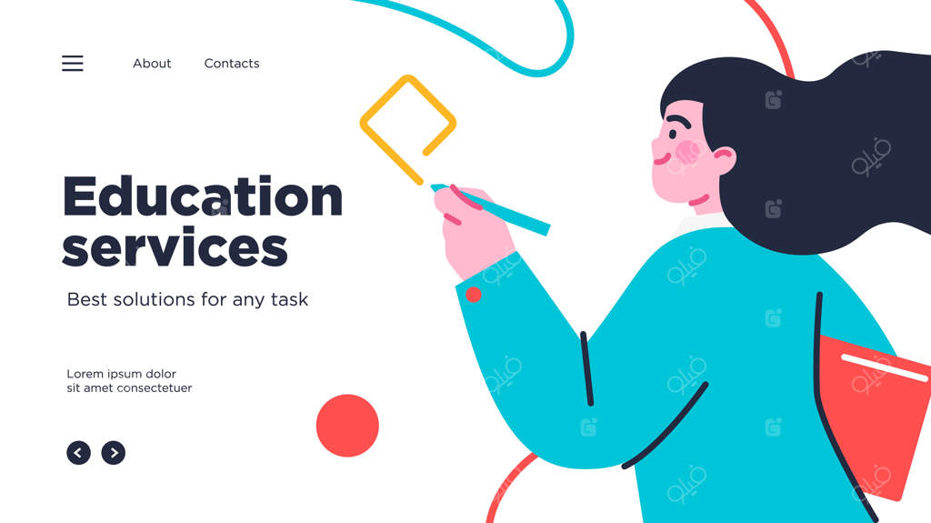 قالب صفحه فرود آموزش آنلاین با طراحی مدرن و ایزومتریک