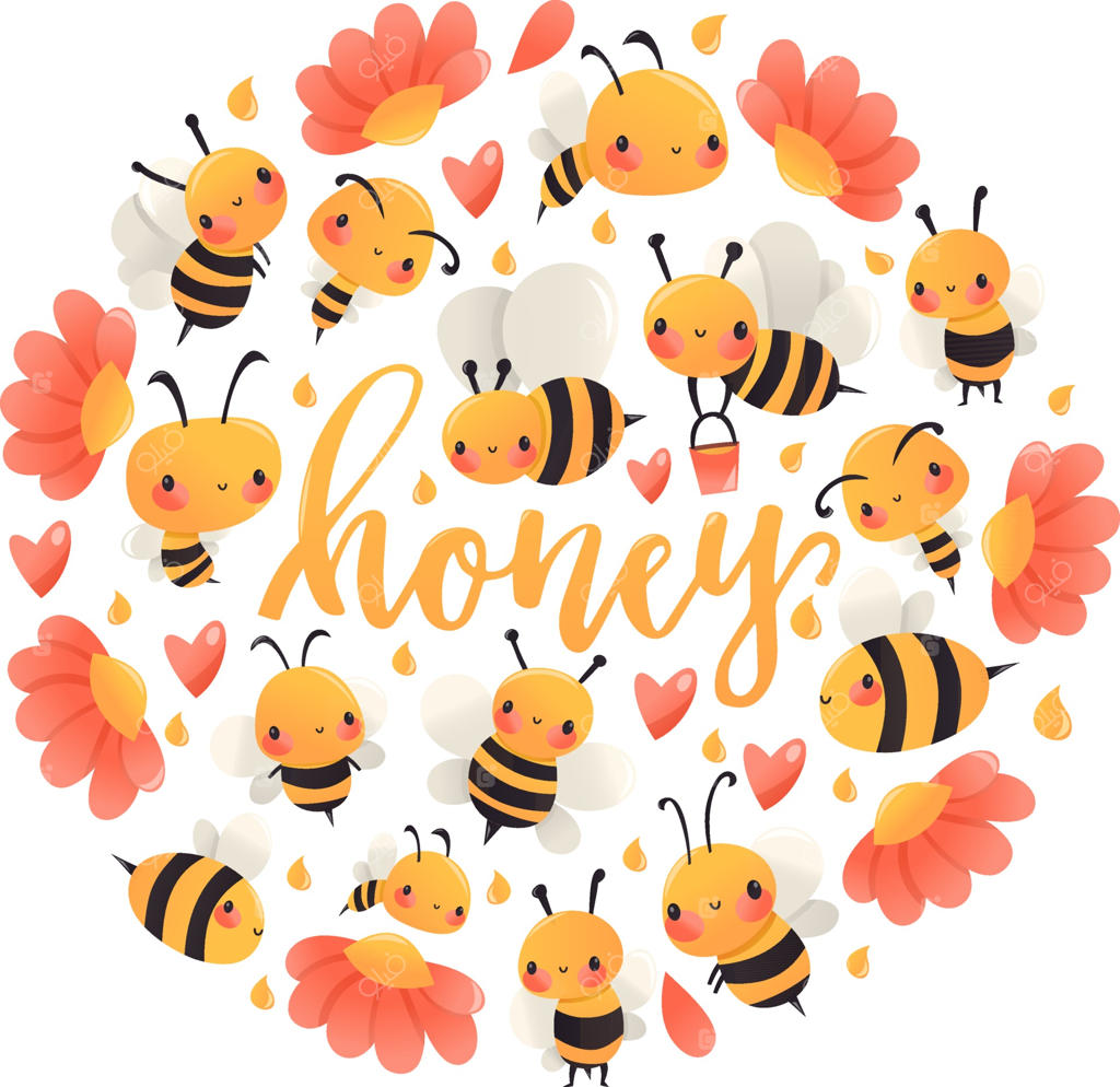 تزئین گرد ملکه‌های عسل کارتونی بامزه