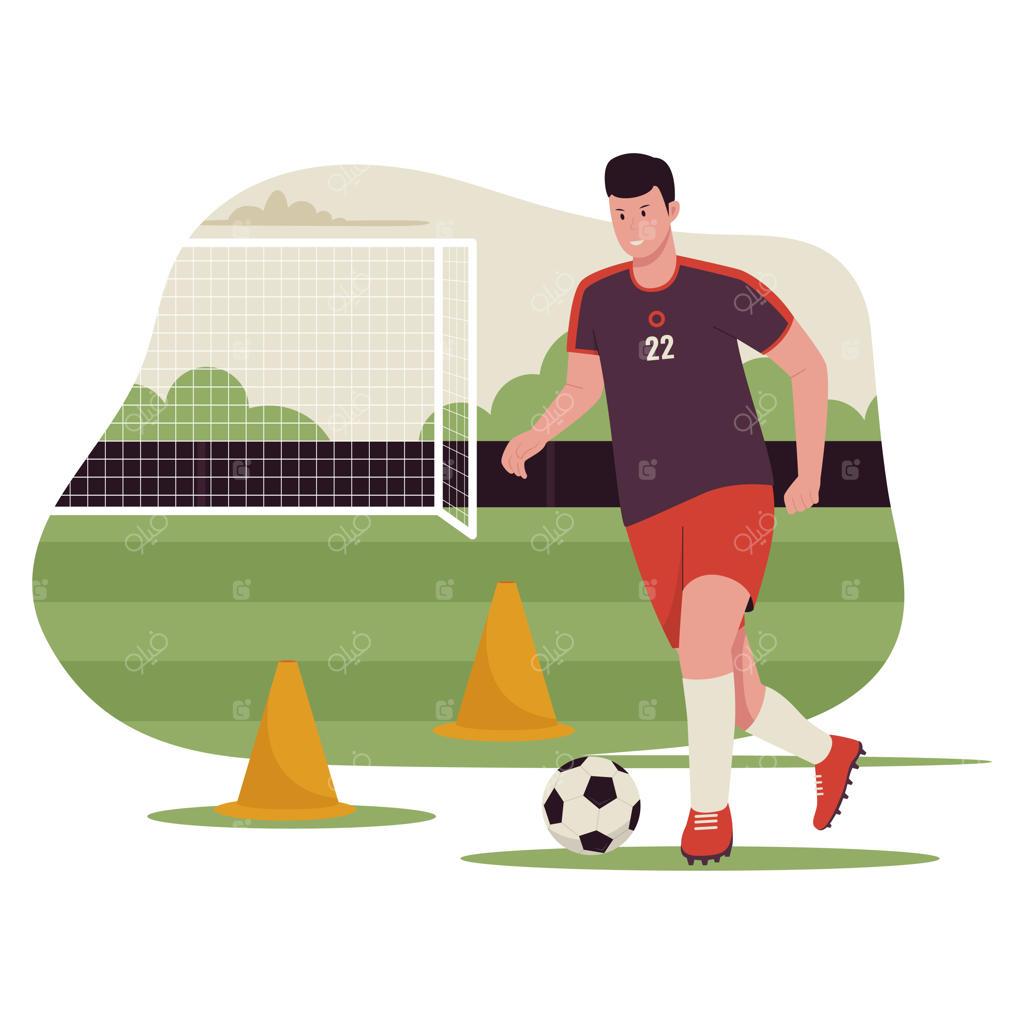 بازیکنان فوتبال در زمین مشغول تمرین هستند