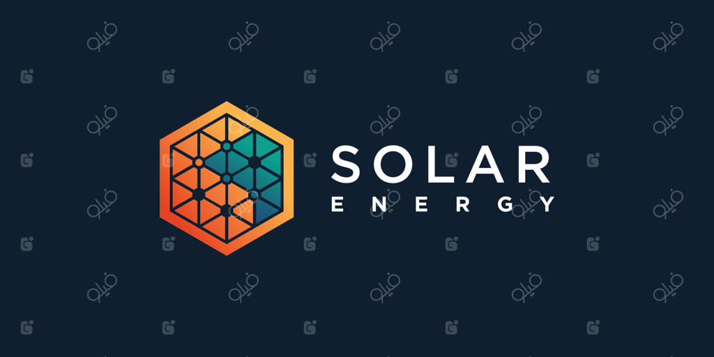 طراحی لوگوی فناوری خورشیدی با ایده‌ای مدرن و مفهومی
