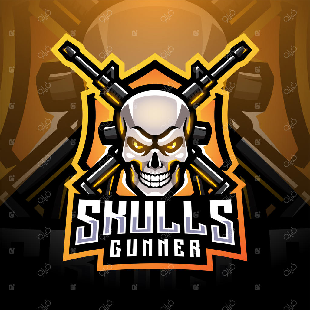 طراحی لوگو مسکات برای تیم ورزش‌های الکترونیکی با نام "اسکلت‌ شلیک‌کننده‌ها"