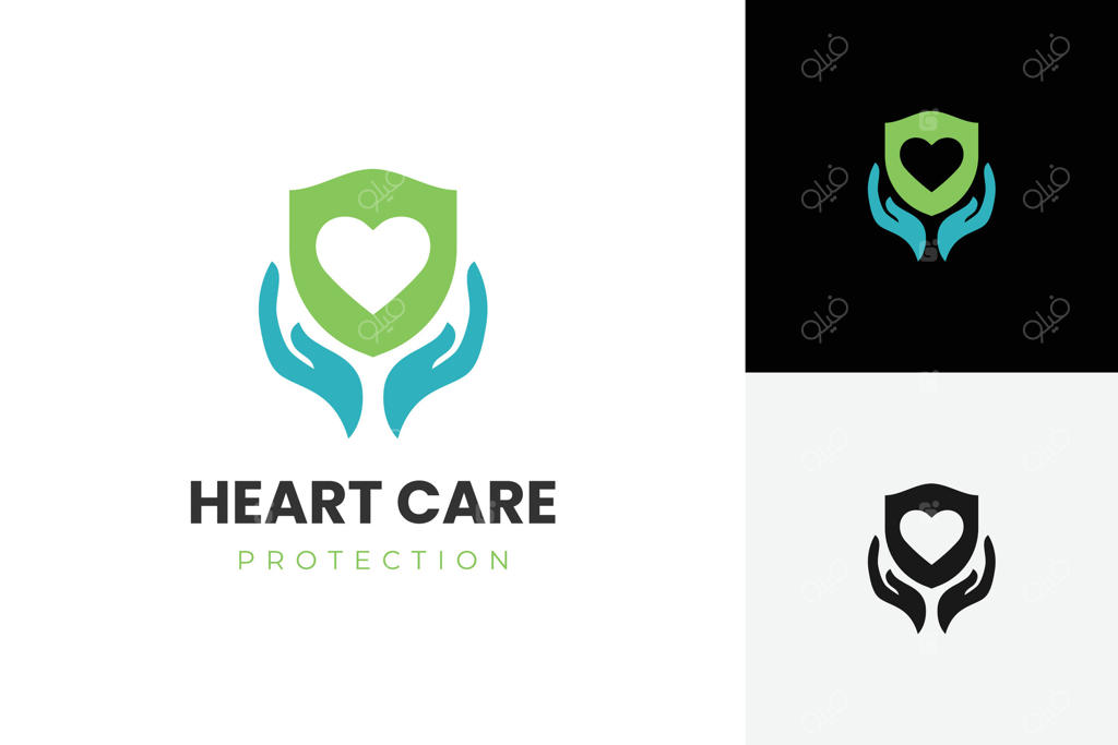 لوگو و نماد دست‌های محبت یا قلب برای خیریه، پزشکی و مراقبت‌های بهداشتی