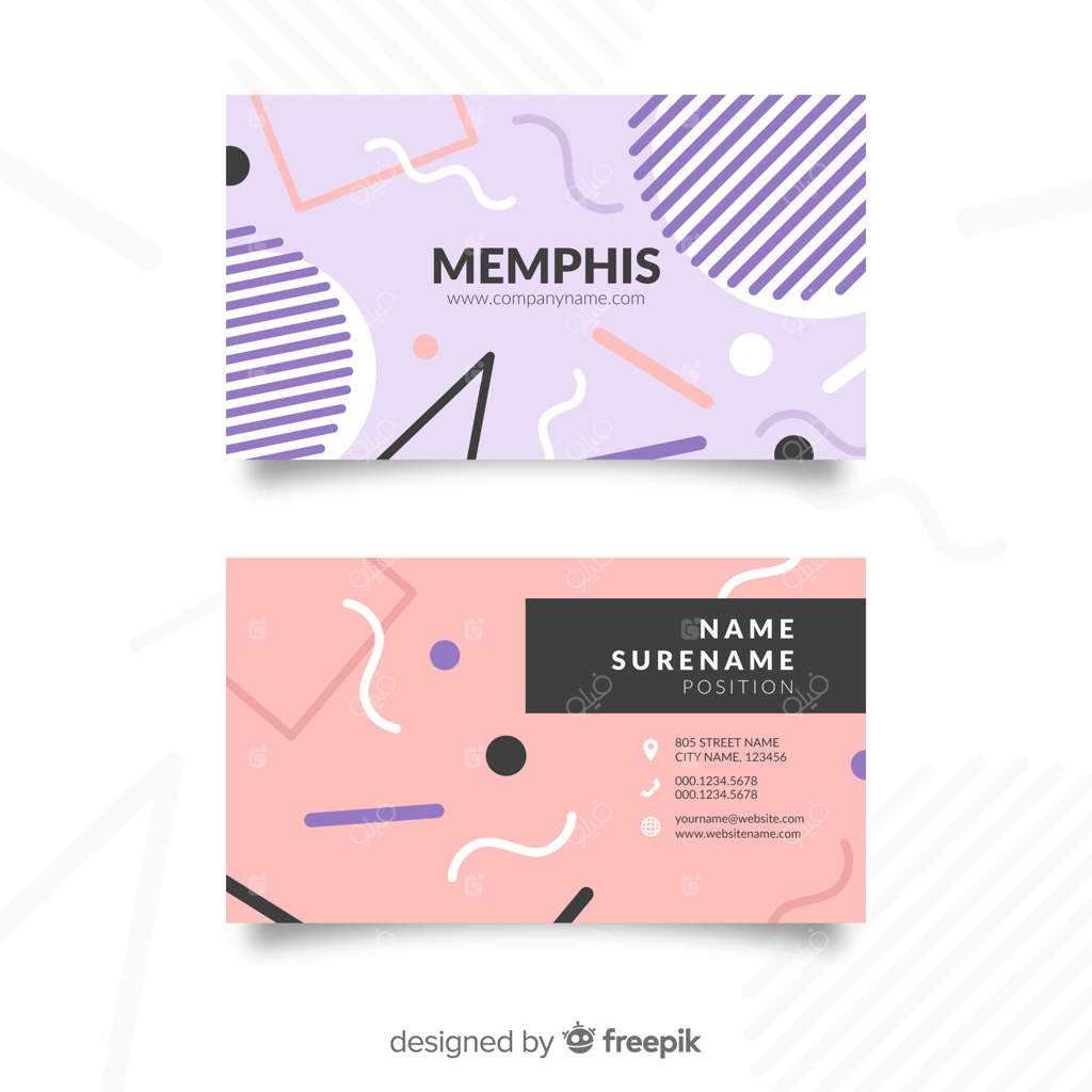 قالب کارت ویزیت به سبک ممفیس