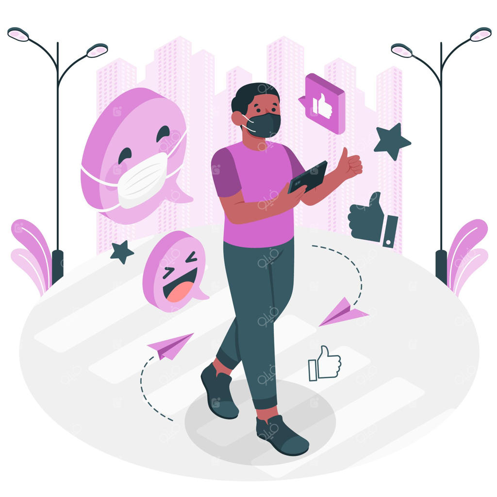 تصویر مفهومی ایموجی ماسک صورت