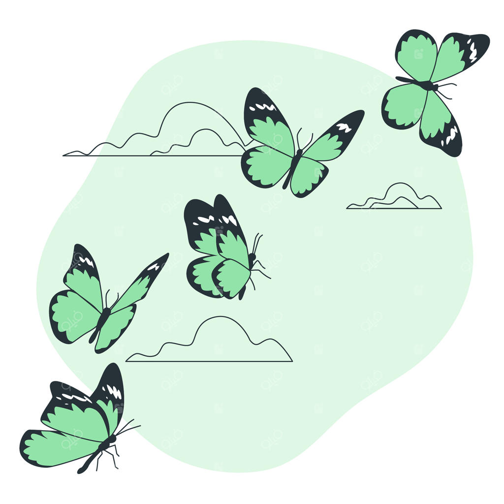 تصویرسازی مفهومی پروانه در حال پرواز