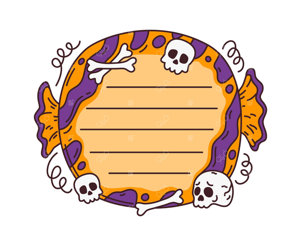 قاب یادداشت کودکانه هالووین با اسکلت‌های ترسناک