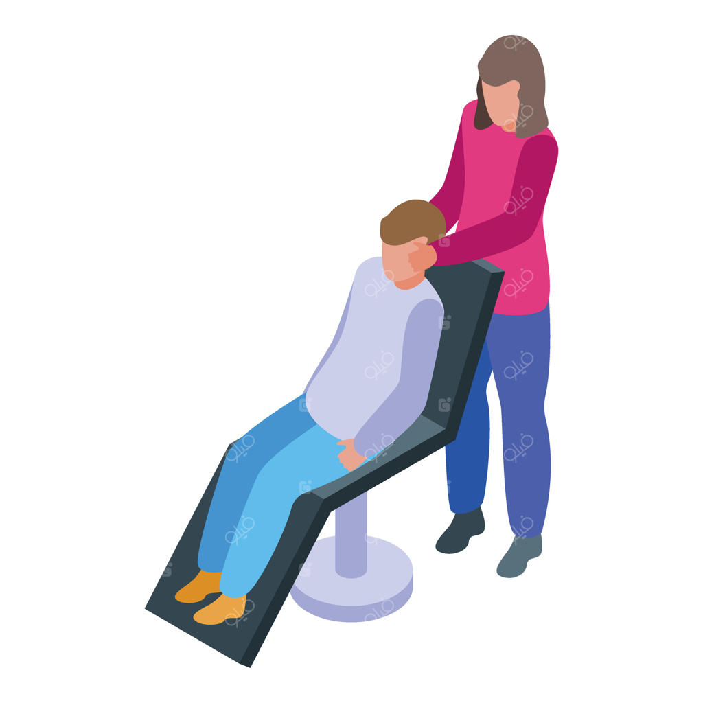 آرایشگر در حال آماده شدن برای کوتاه کردن موی یک مرد است.