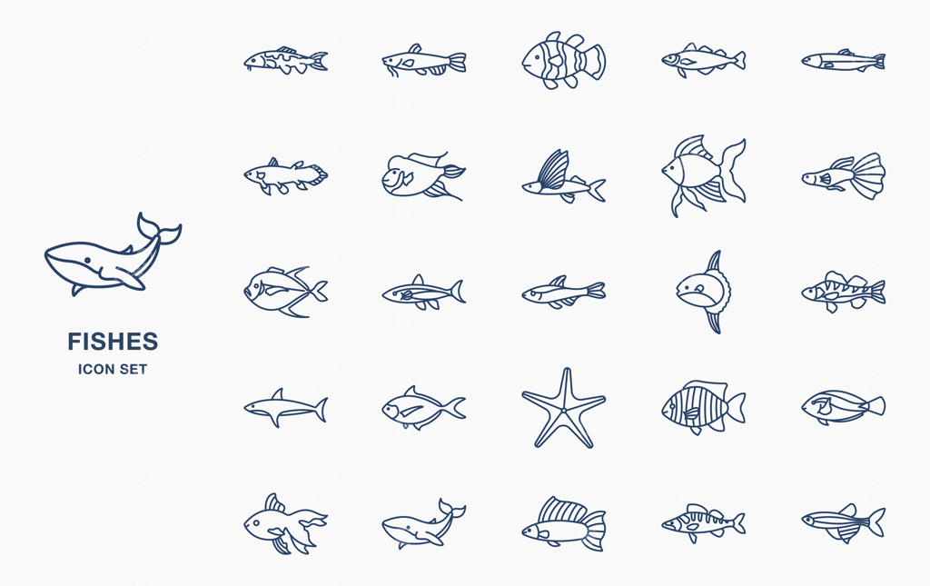 مجموعه وکتور ماهی
