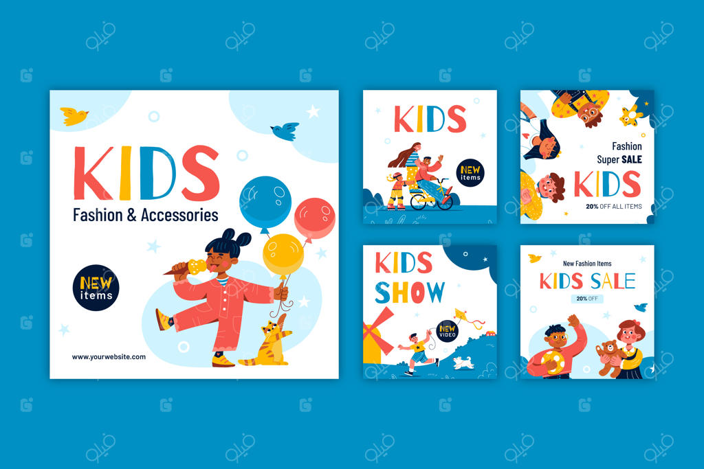 مجموعه‌ای از پست‌های اینستاگرامی برای کودکان