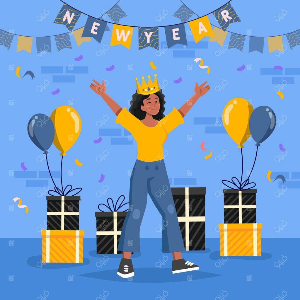 تصویرسازی دستی و ساده سال نو