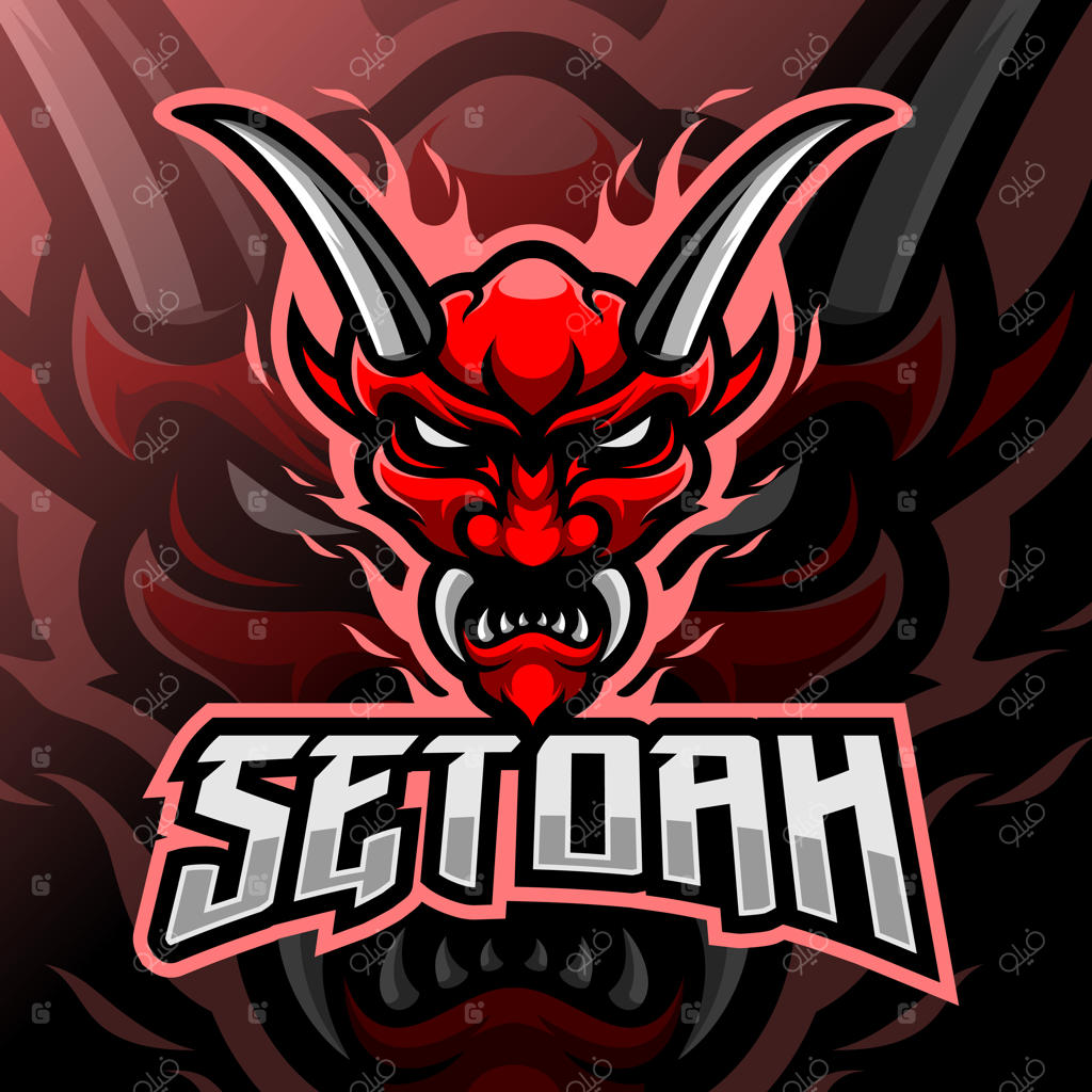 لوگوی شیطان به سبک ماسک برای ورزش‌های الکترونیکی