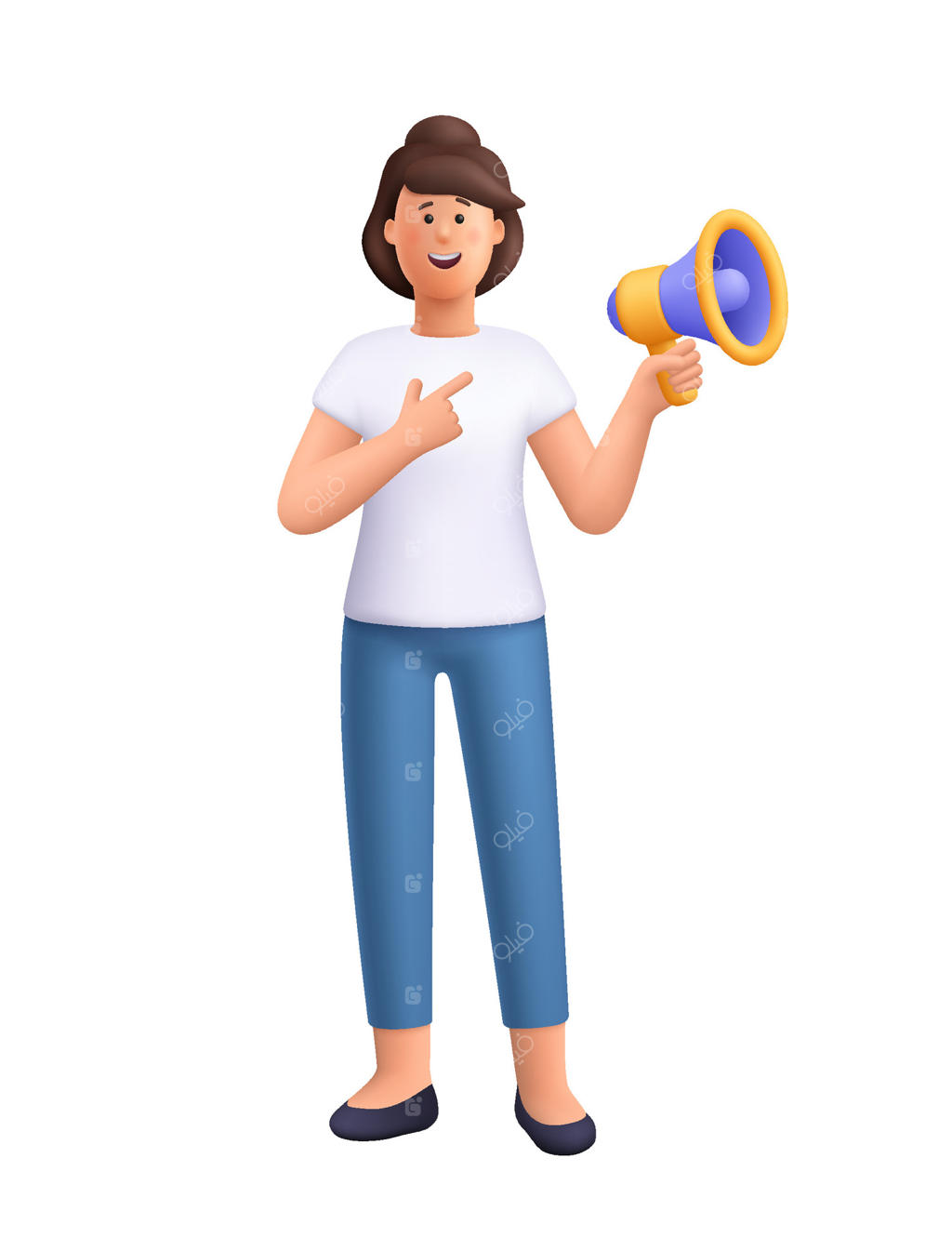 شخصیت شاد با بلندگو