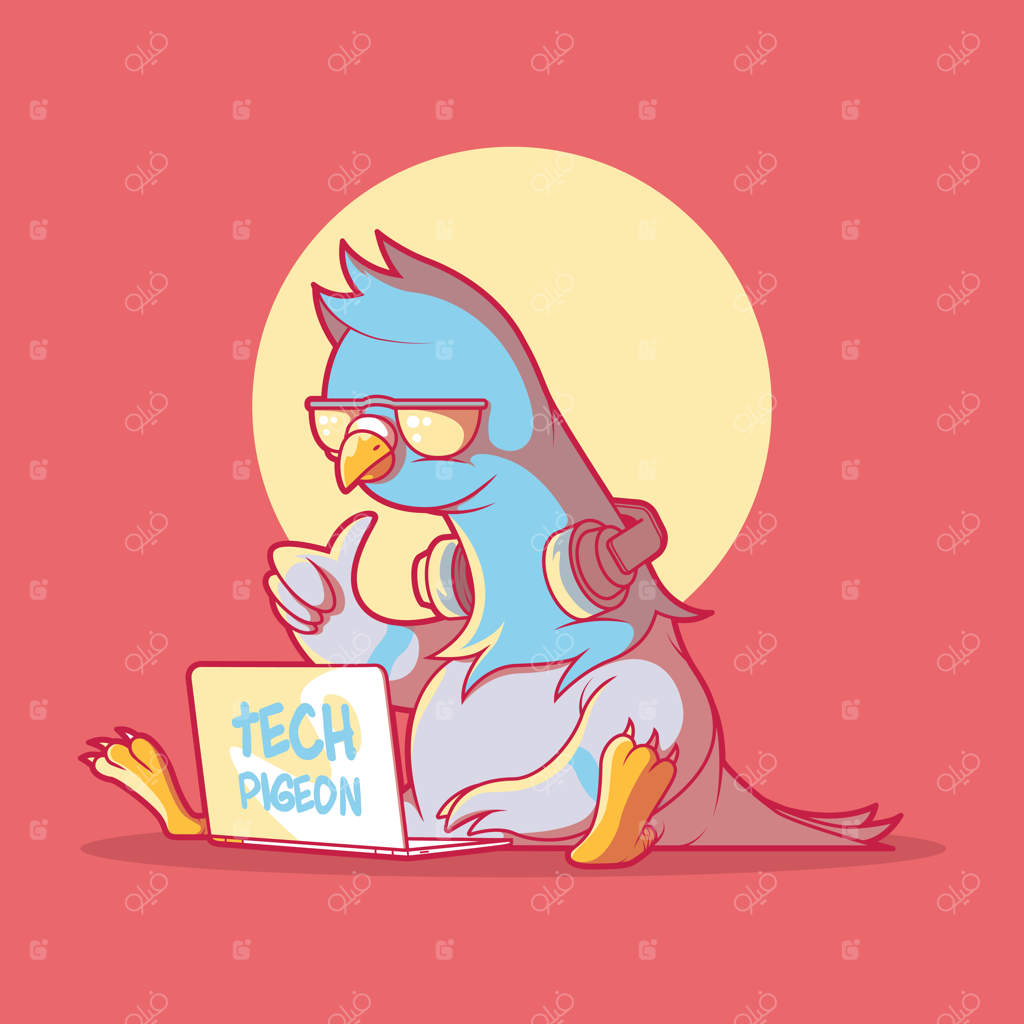 قمری تکنولوژی روی لپ‌تاپ: طنز تجارت فناوری