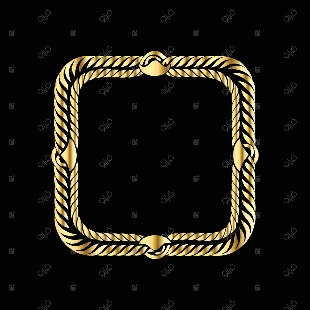 قاب طناب طلایی بر روی زمینه‌ای سیاه