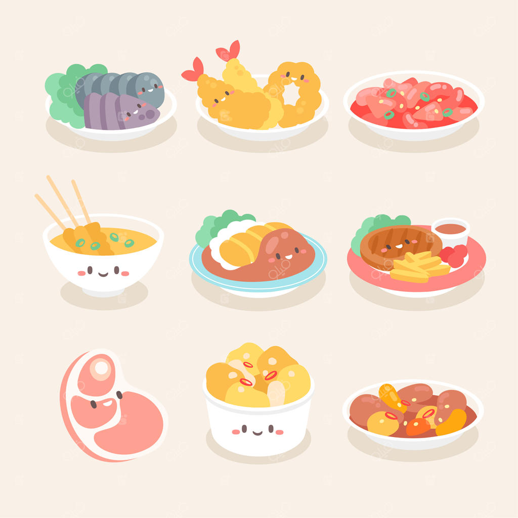 شخصیت بامزه از غذا در تصویرسازی