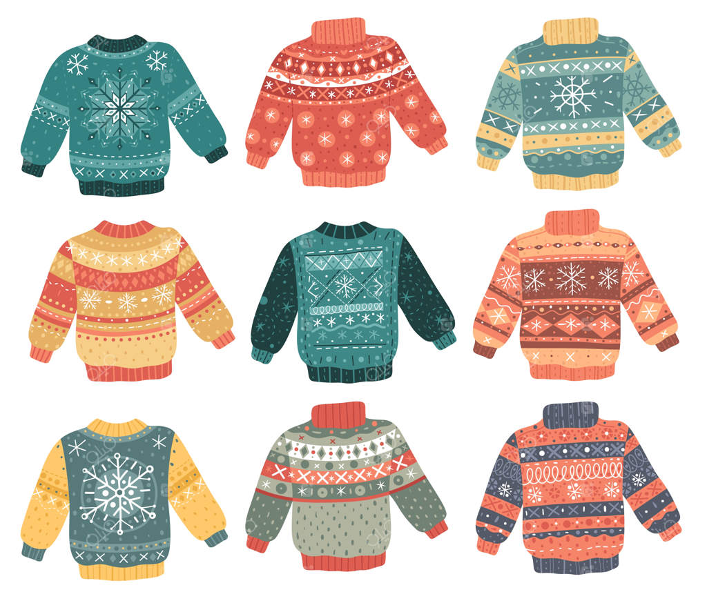 مجموعه پلیورهای زشت کریسمس.