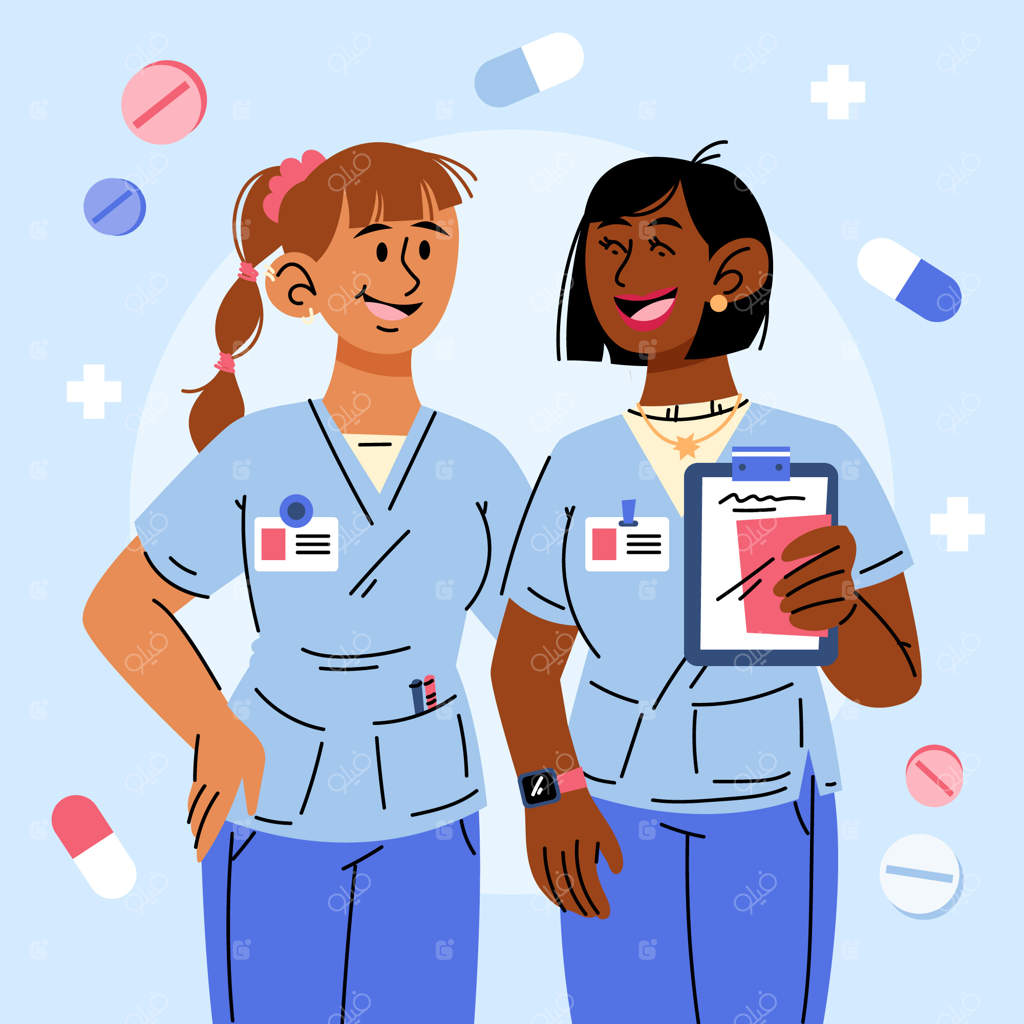 تصویرسازی هفته ملی پرستاران به سبک تخت